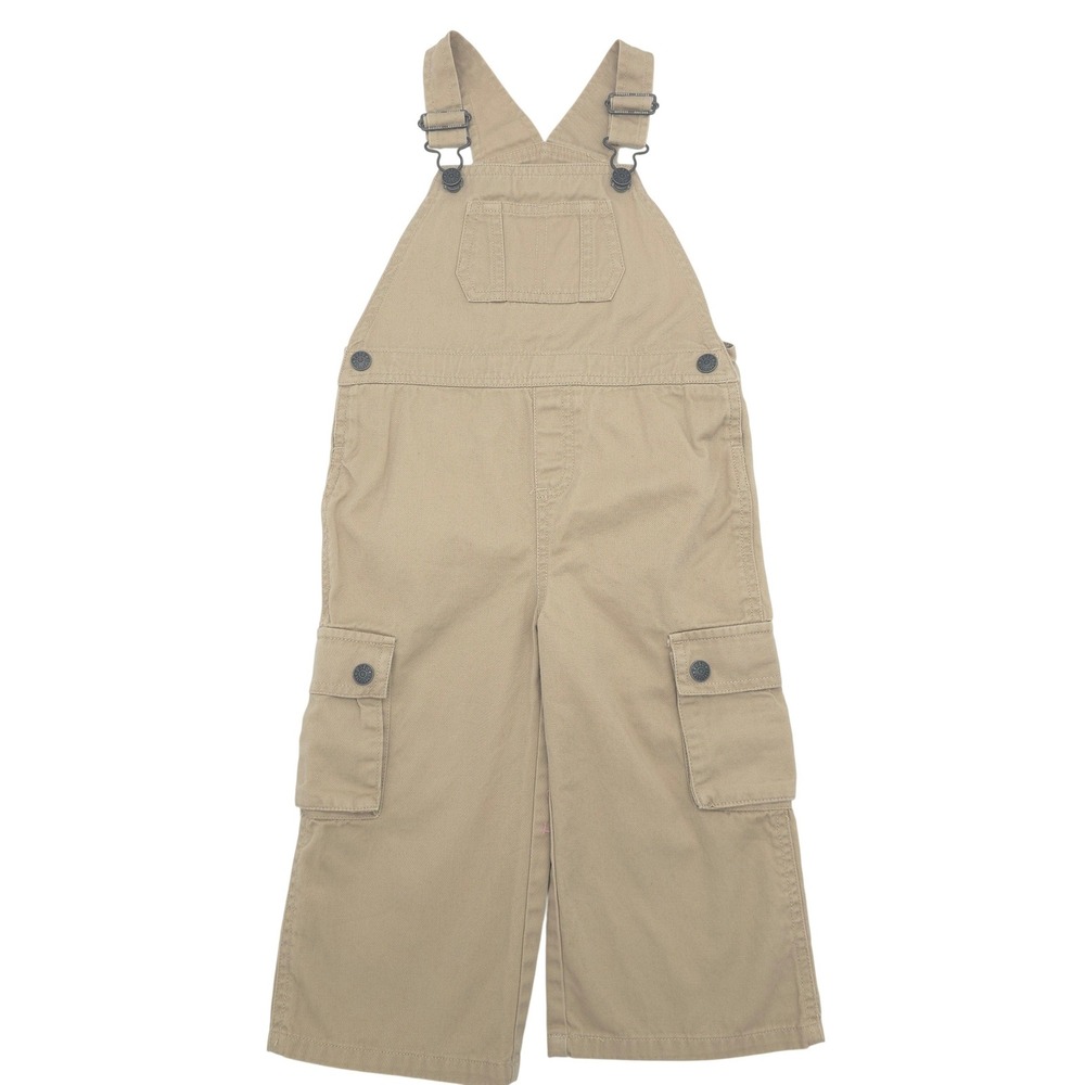 Polo Ralph Lauren Boys Cargo Overalls Tan Khaki Cotton Bibs 24M